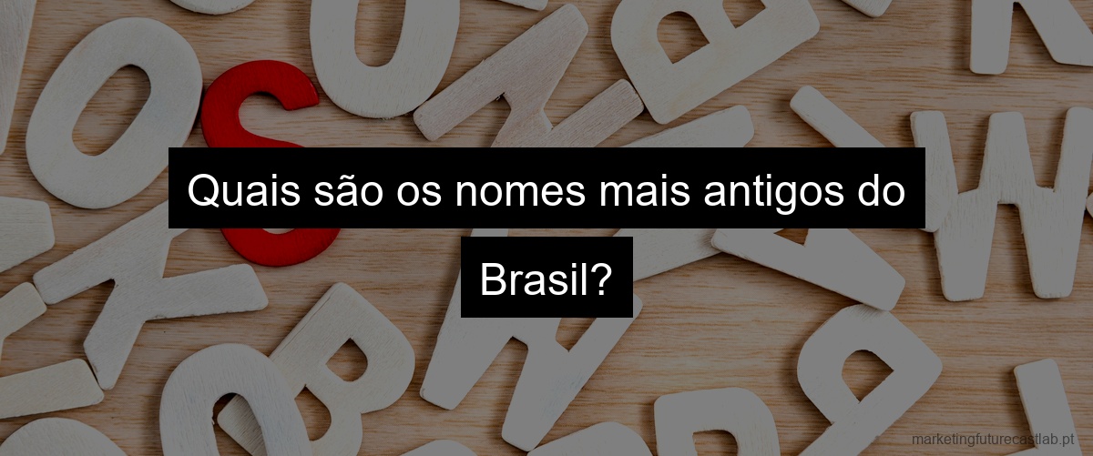 Quais são os nomes mais antigos do Brasil?